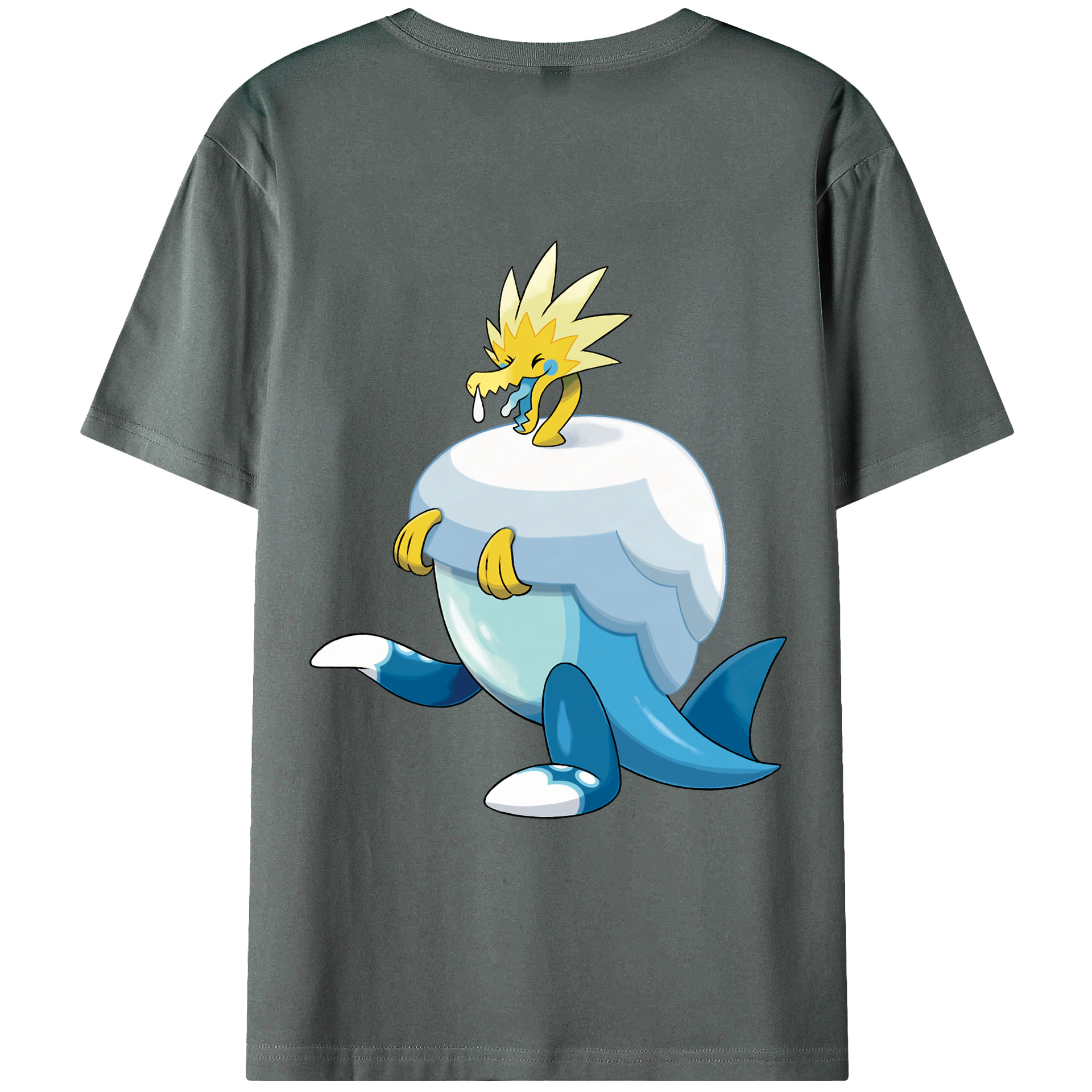 （画像用） ポケットモンスター Pokémon 綿100％ メンズ半袖Tシャツ（バックプリント） 通気性